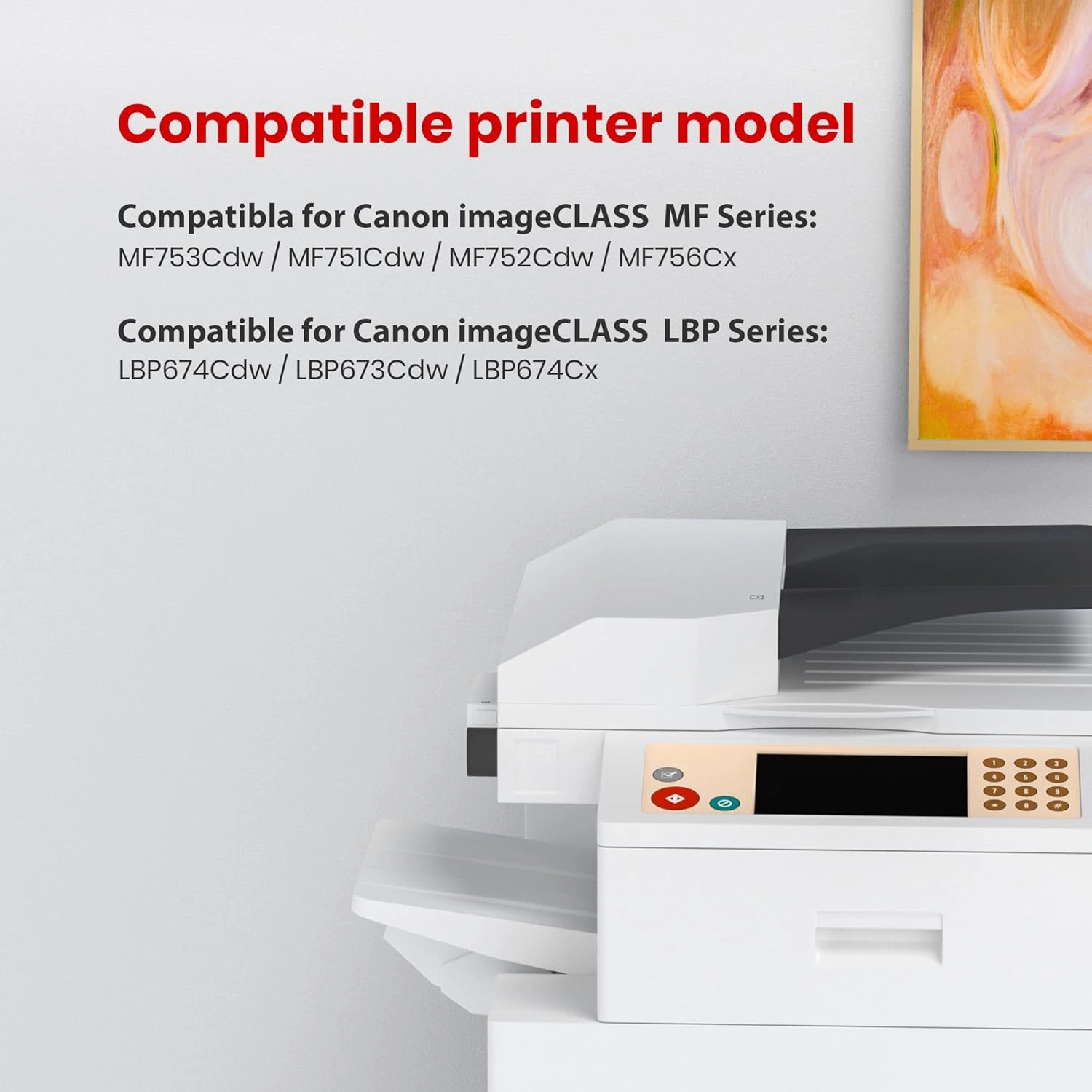 069H Toner - 069 Toner High Capacity Replacement for Canon MF753Cdw Toner Cartridges Work for Canon imageCLASS MF753Cdw MF751Cdw LBP674Cdw Printer | 4 Pack Ink for Canon 069 Toner Cartridge Set