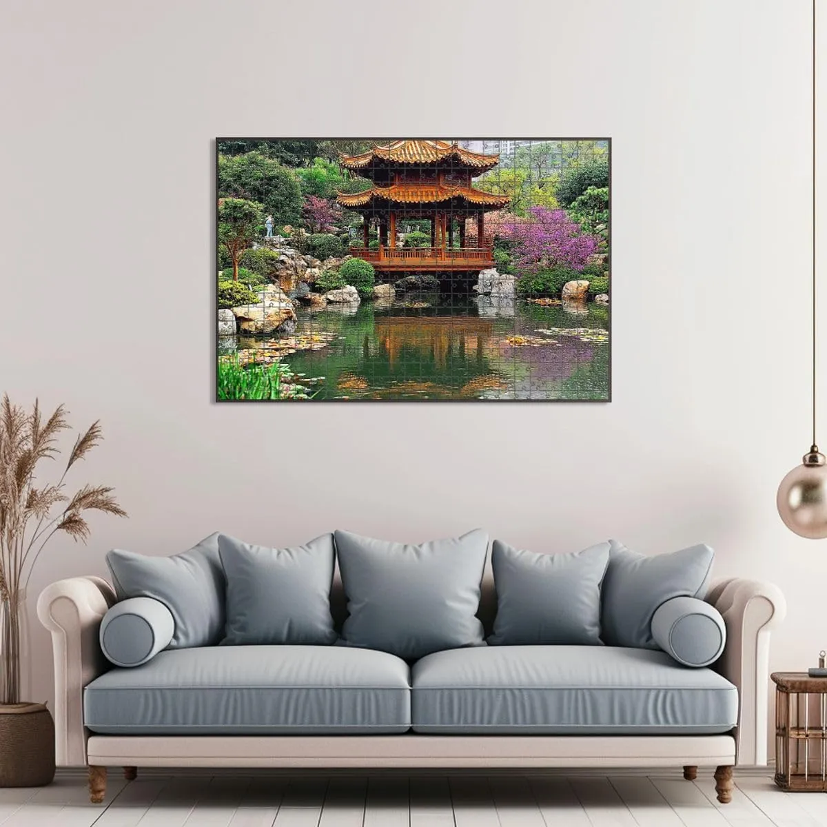 1000 Piece Jigsaw Puzzle Game, Colorful Nan Lian Garden Hong Kong Large Puzzle Artwork for Adults Teens Challenging Puzzle Game Nights Toy Gift