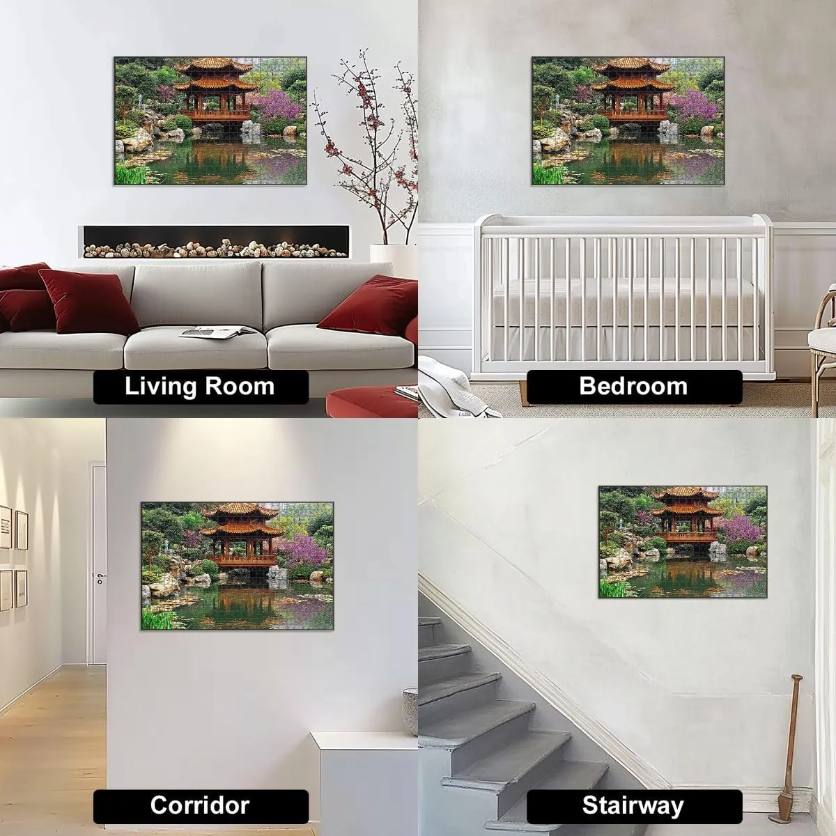 1000 Piece Jigsaw Puzzle Game, Colorful Nan Lian Garden Hong Kong Large Puzzle Artwork for Adults Teens Challenging Puzzle Game Nights Toy Gift