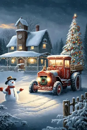 1000 Pieces Puzzle for Adult - Small Town Gorgeous Christmas Car Wooden Jigsaw Puzzles Challenging Educational Fun Toys for Family Creative Gift