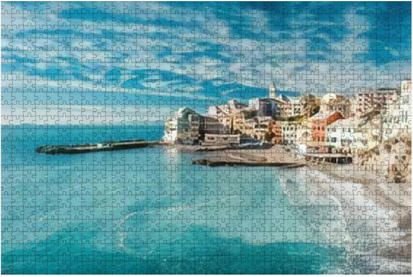 1000 Piece Jigsaw Puzzle Game - View of Bogliasco Bogliasco is a ancient fishing village in Italy Colorful Large Puzzles Artwork Hard Puzzles for Adults Teens Puzzle Game Gift