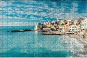 1000 Piece Jigsaw Puzzle Game - View of Bogliasco Bogliasco is a ancient fishing village in Italy Colorful Large Puzzles Artwork Hard Puzzles for Adults Teens Puzzle Game Gift