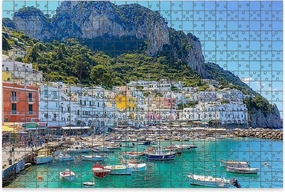 1000 Piece Jigsaw Puzzle Game, Colorful Capri Island Landscape Marina Grande Large Puzzle Artwork for Adults Teens Challenging Puzzle Game Nights Toy Gift