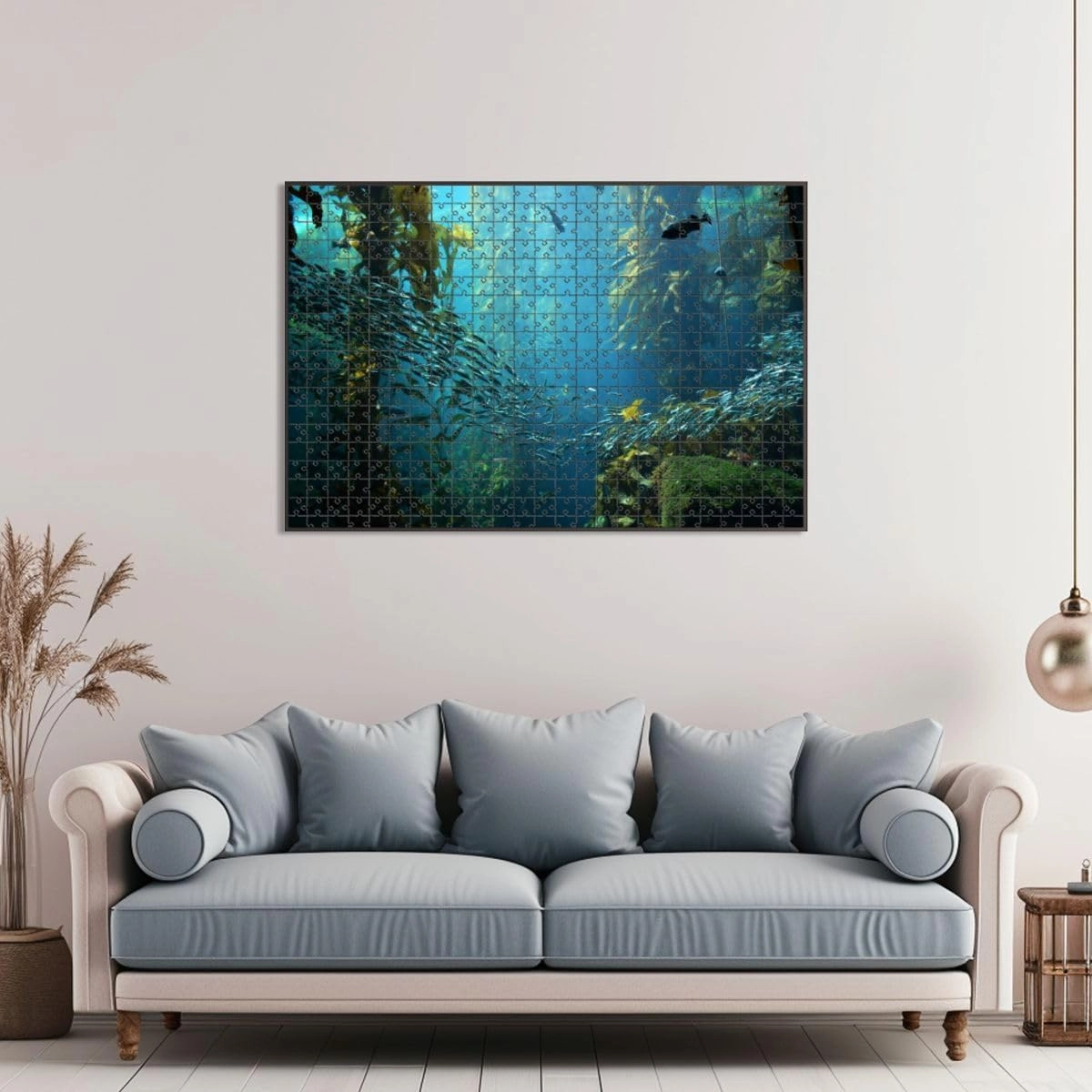 1000 Piece Jigsaw Puzzle Game, Colorful kelp Forest Views from Below Large Puzzles Artwork for Adults Teens Challenging Puzzle Game Nights Toy Gift