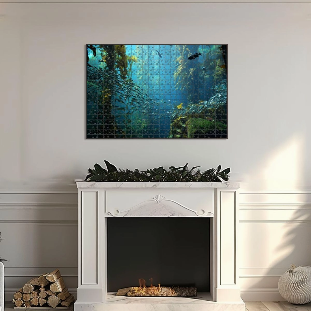 1000 Piece Jigsaw Puzzle Game, Colorful kelp Forest Views from Below Large Puzzles Artwork for Adults Teens Challenging Puzzle Game Nights Toy Gift