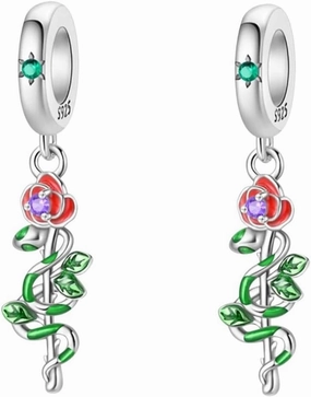 100% 925 Sterling Silver Red Bow Telephone Retro Pocket Watch Charms Beads Fit Qikaola 925 Original Bracelets Diy Jewelry