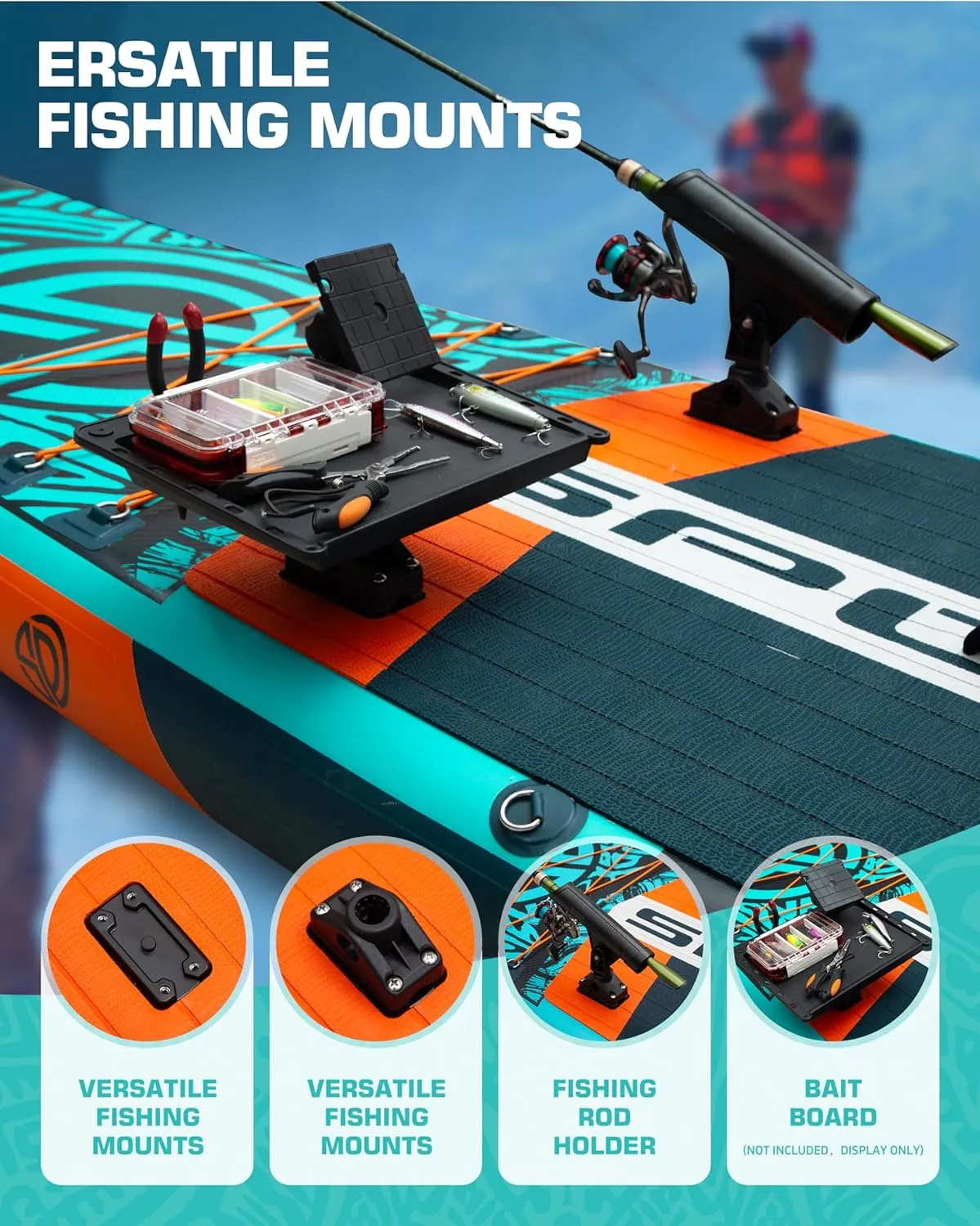11'6"×35"×6" Extra Wide Inflatable Paddle Board, Stand Up Paddle Board, Sup Board for 450lb Capacity with Removable US Fin, 100L Backpack, Floating Paddle, 5L Waterproof Bag, Safety Leash