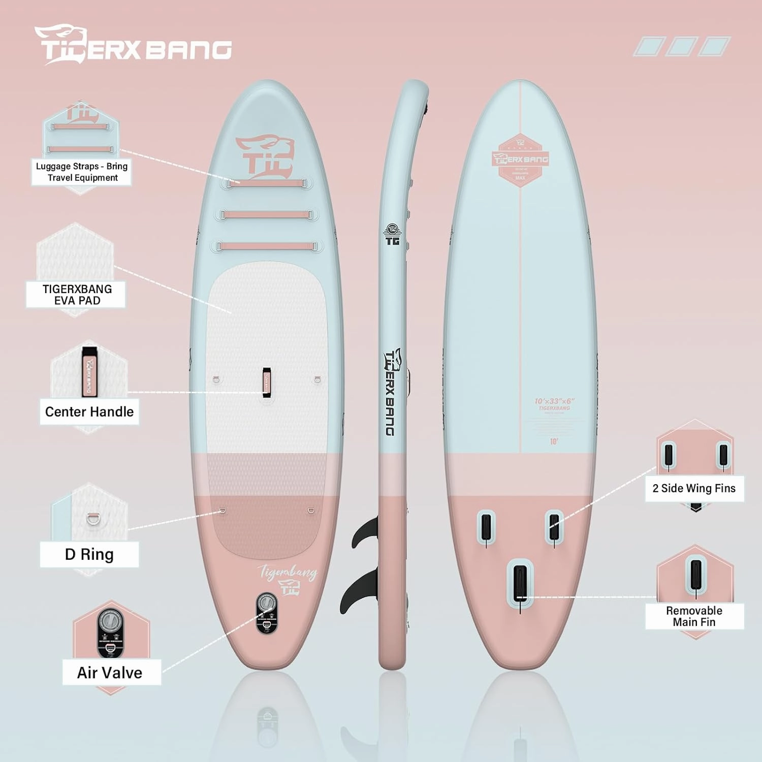 11'6"/11'/10' Inflatable Paddle Board with Complete Accessories, Versatile Premium Paddle Boards for Adults/Youth, Stand Up Paddle Board Polar/Wave/Sunny Wave Collection