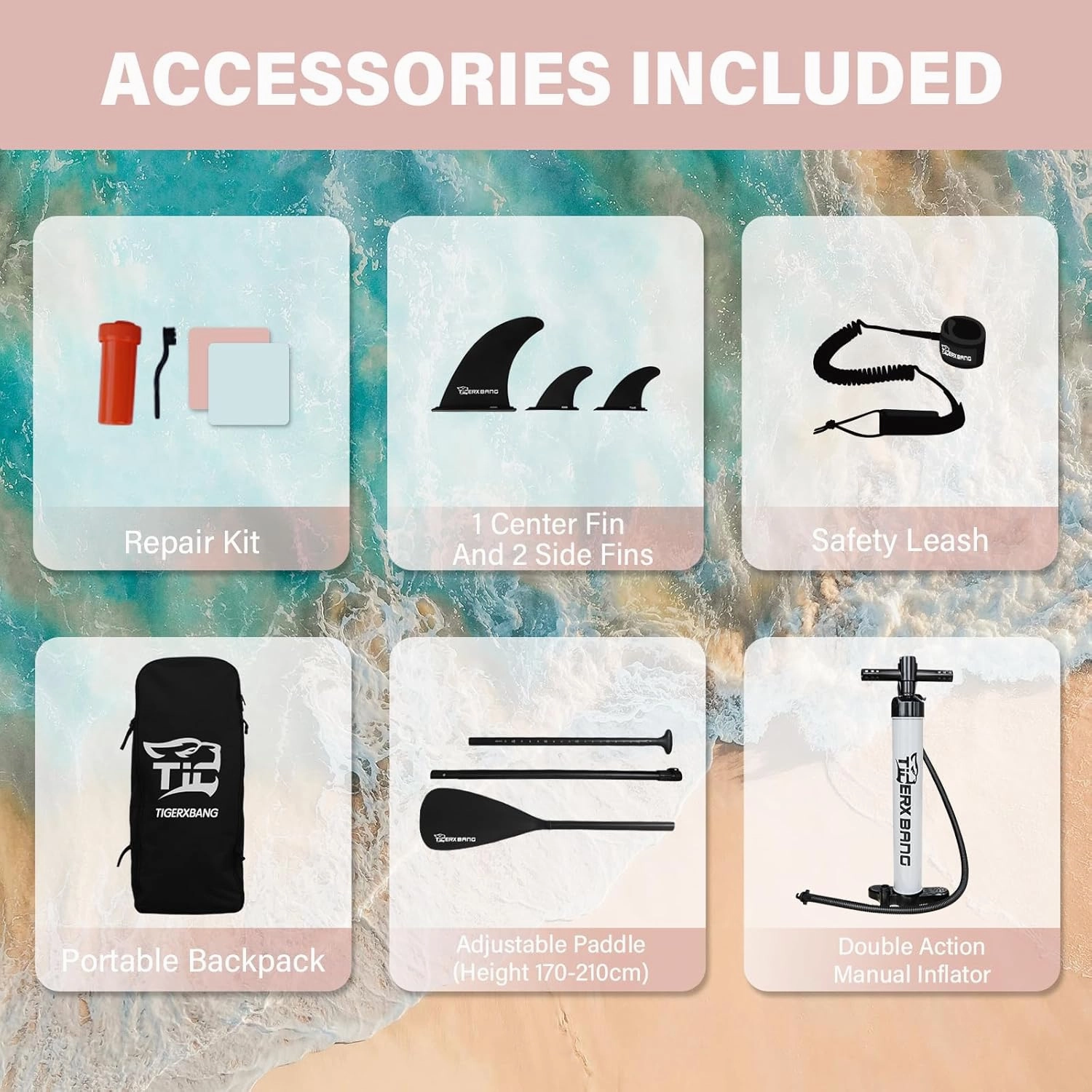 11'6"/11'/10' Inflatable Paddle Board with Complete Accessories, Versatile Premium Paddle Boards for Adults/Youth, Stand Up Paddle Board Polar/Wave/Sunny Wave Collection