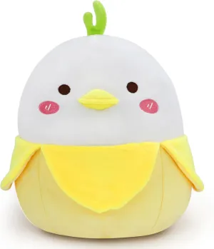 11inch Banana Animal Plush, Stuffed Animals Kawaii Pillow, Gifts for Kids Girls Boys (Duck, 11IN), Yellow