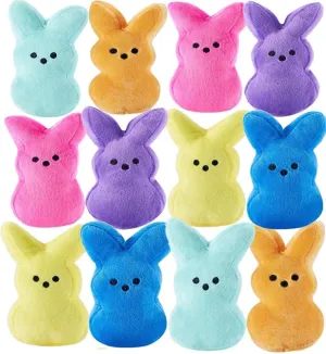 12pcs Easter Bunny Plush Toys Decorations Cute Animal Bunny Stuffed Doll Easter Basket Stuffers Gift for Kids,Rabbits Animal Bunny Doll Toy Desktop Sofa Decor (12pcs A)
