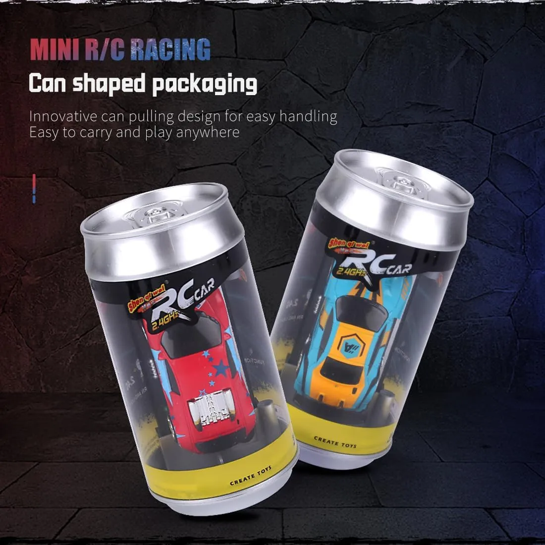 1:58 Ultra Small Mini Wireless Remote Control RC Race Car for Adults, 2.4GHZ Creative Race Car Made from Soda Cans, Can be Controlled Via a Mobile App.