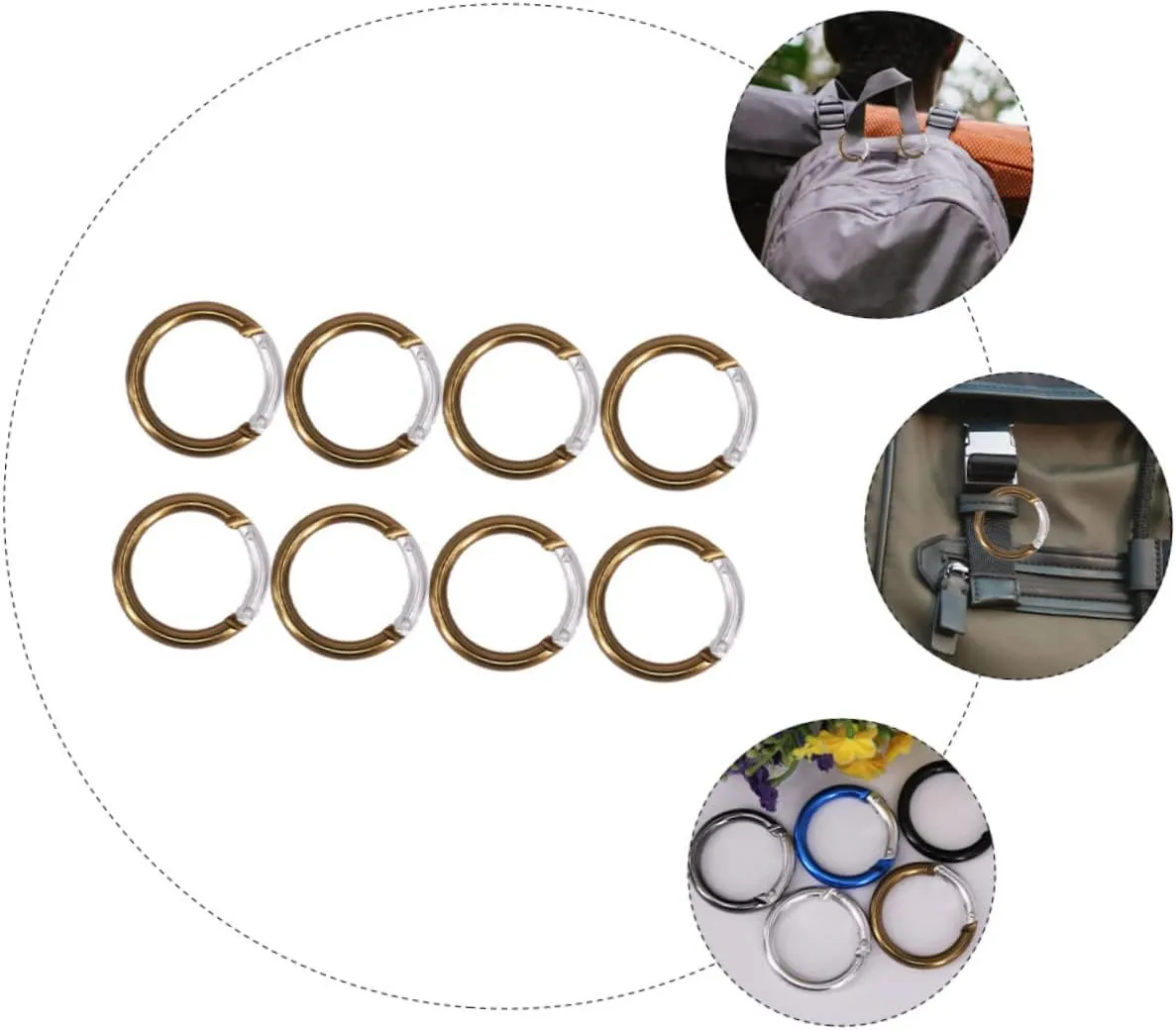 16 Pcs Camping Button Outdoor Camping Accessories Aluminum Carabiner Sport Accessories Car Key Carabiner
