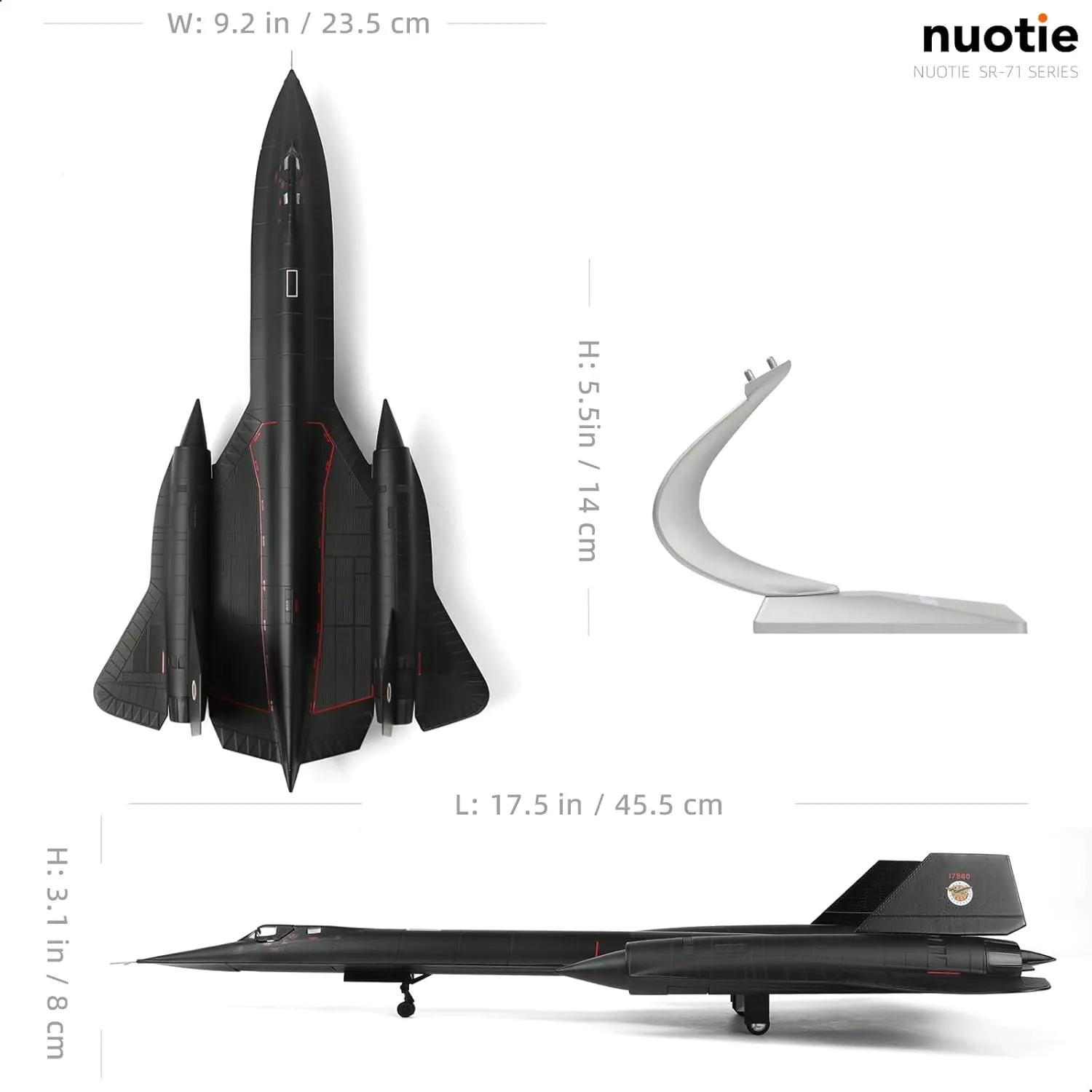 1/72 SR-71a Blackbird Metal Model 17.9 inchs High-Altitude Reconnaissance Aircraft 17980 Military Diecast Plane Model for Collection or Gift