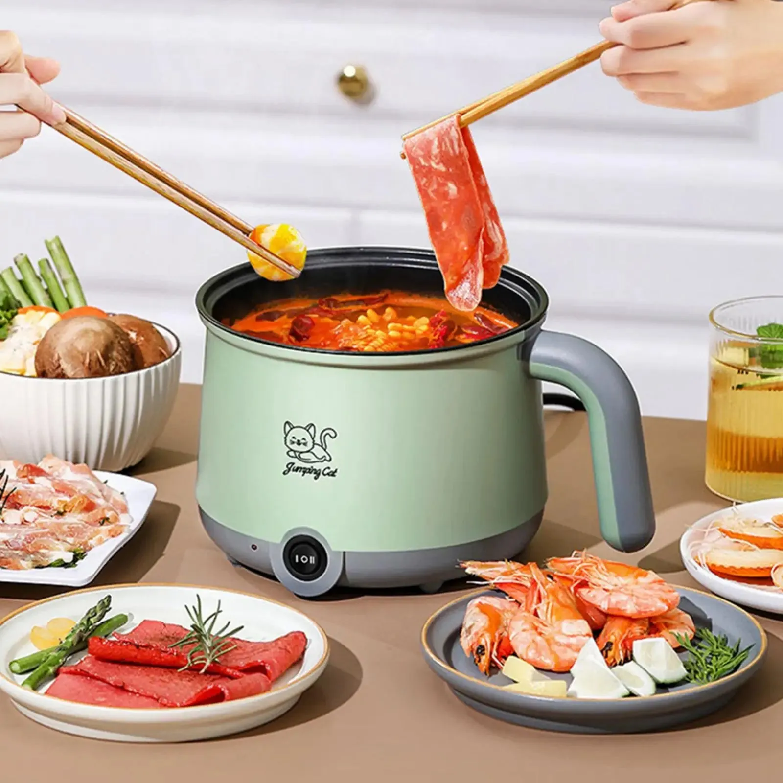 1.8L Electric Hot Pot with Steamer