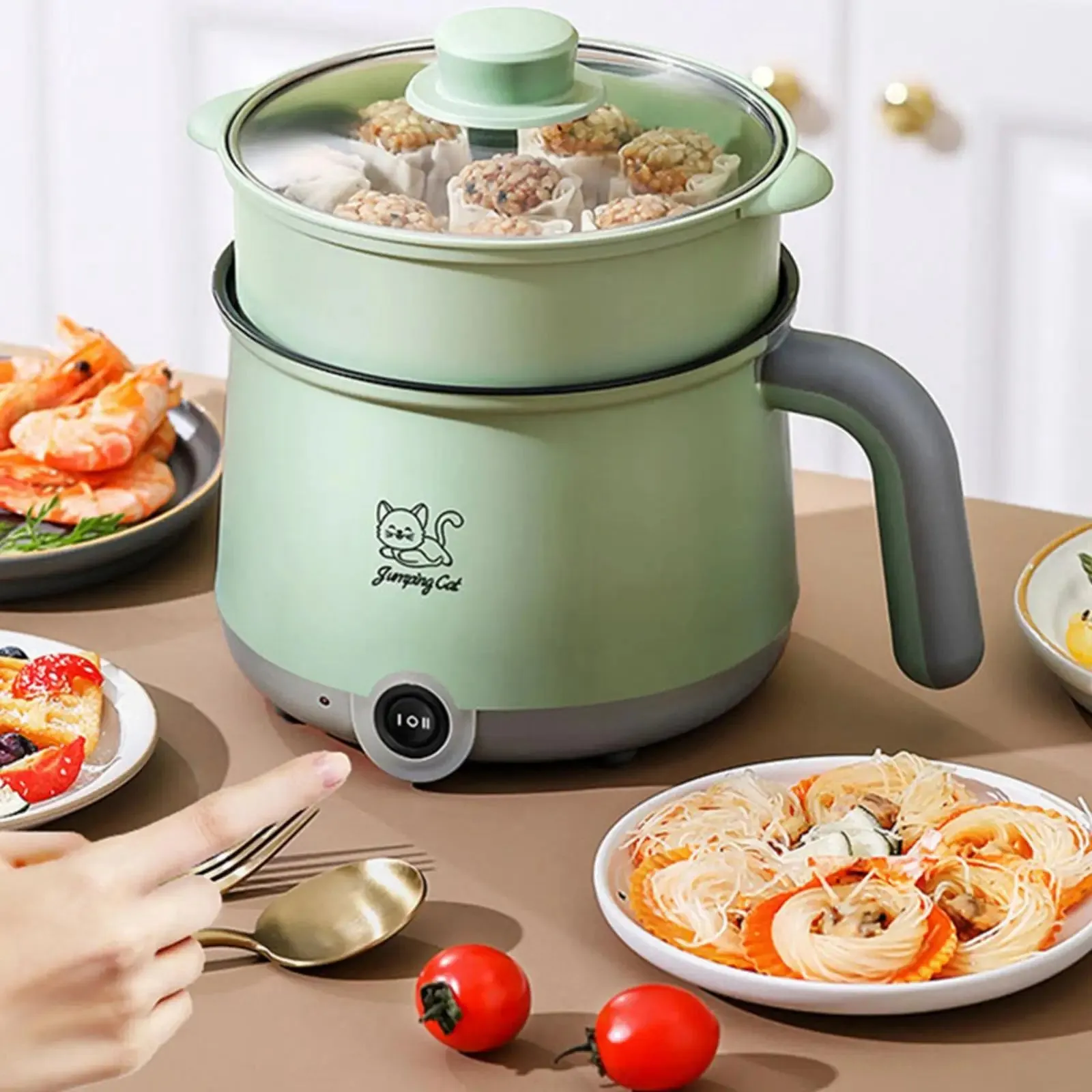 1.8L Electric Hot Pot with Steamer