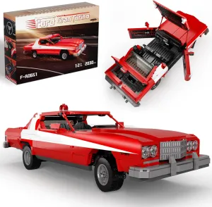 1975 Gran Torino Car Building Set, 2-in-1 Red Ord Collection, Block Kit for Home Decor, Age 12  (2030pcs)