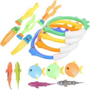 1Set Diving Underwater Swimming Game Accessories for Pool Fun Safe Swim for Includes Rings Sticks Creatures