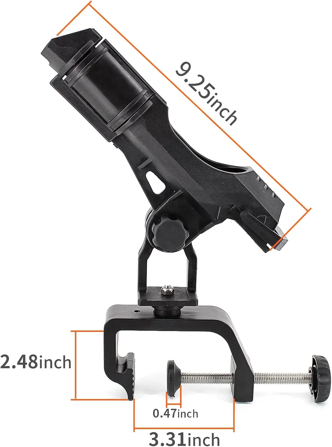 2 Pack Fishing Rod Holder, 360 Degree Adjustable Clamp, For Boat, Kayaks