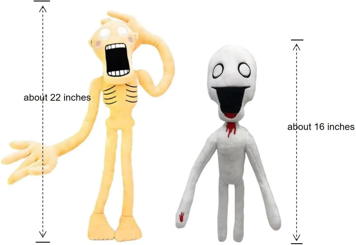 2 PCS Siren Head and Shy Man Horror Plush - Adult Children Birthday Party Halloween Christmas Interactive Surprise Toy (Yellow)