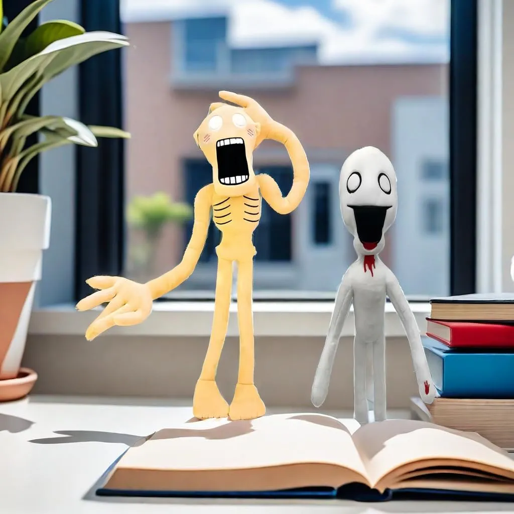 2 PCS Siren Head and Shy Man Horror Plush - Adult Children Birthday Party Halloween Christmas Interactive Surprise Toy (Yellow)