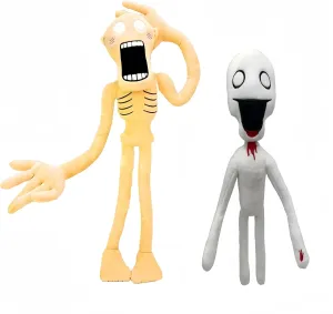 2 PCS Siren Head and Shy Man Horror Plush - Adult Children Birthday Party Halloween Christmas Interactive Surprise Toy (Yellow)