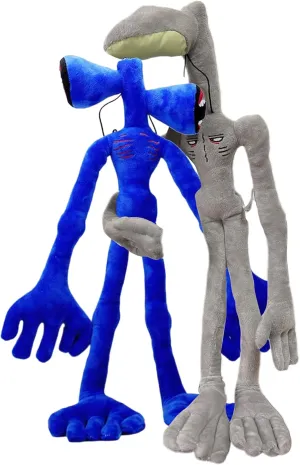 2 PCS Siren Head Plush With Built-in Steel Wire Limbs - Movable Night Light Street Lamp Glow in The Dark - Christmas Halloween Birthday Party Toy (Klein Blue)
