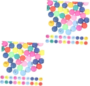 2 Sets Bulk Pong Balls for Bingo Raffle Game Balls Numbers Props for Home Party