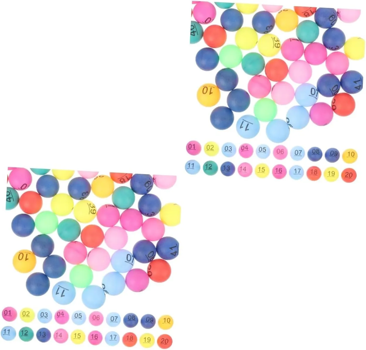 2 Sets Bulk Pong Balls for Bingo Raffle Game Balls Numbers Props for Home Party