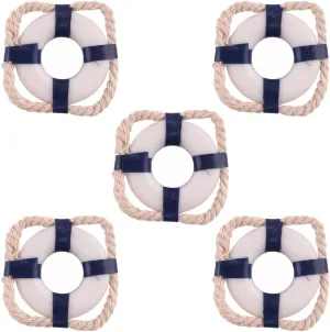 20 Pcs Miniature Life Ring Nautical Decor - Decorative Buoy Models for Home Wall, Dollhouse, and Beach Theme Decorations