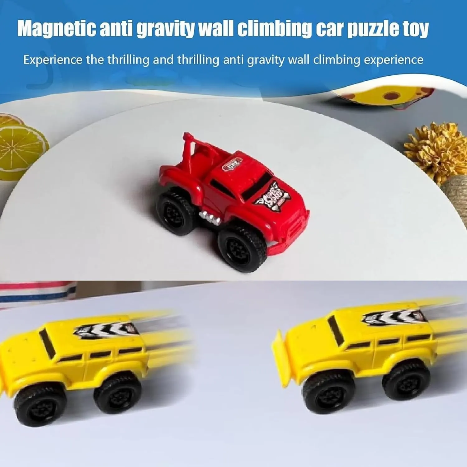 2025 New Magnetic Wall Climbing Toy Car, 2025 New Inertial Magnetic Levitation Car Toy, Educational Decompression Anti-Gravity Toy Car, That Drive on Walls and Ceiling (E)