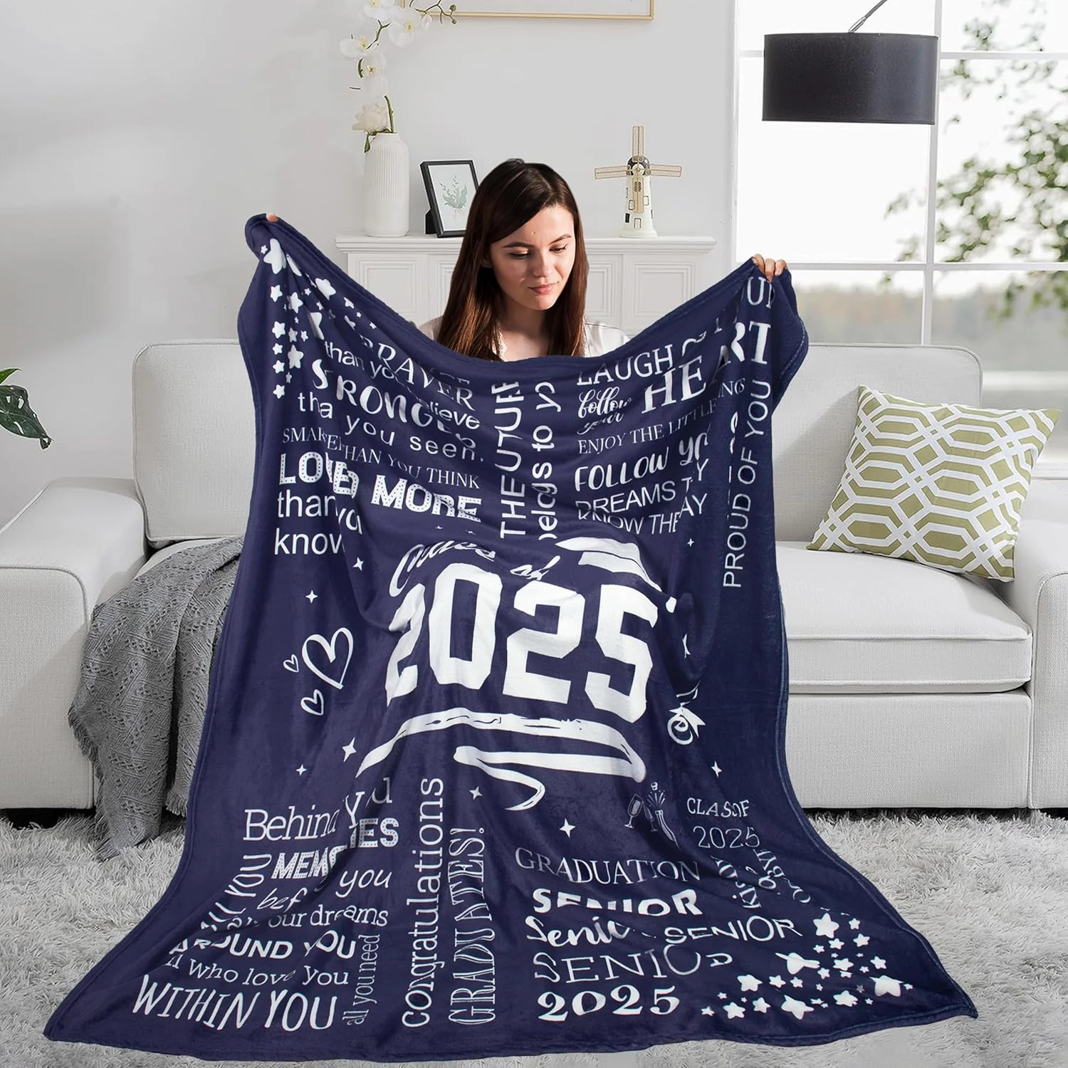 2025 Graduation Gifts for Him Her, Graduation Gifts Blanket 60"X 50", Class of 2025 Graduate Gift Idea, Senior/High School/College/Masters Degree Graduations Gift for Students Graduates Women Men