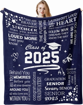 2025 Graduation Gifts for Him Her, Graduation Gifts Blanket 60"X 50", Class of 2025 Graduate Gift Idea, Senior/High School/College/Masters Degree Graduations Gift for Students Graduates Women Men