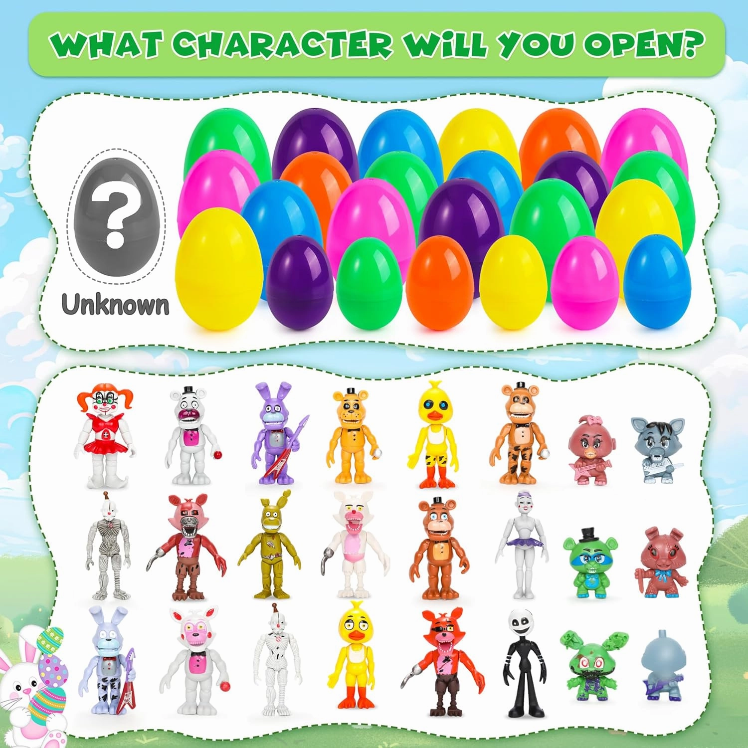 24 Pack Action Figures Set, 4 Inch Horror Game Character Movable Joints Collectible Toys Set for Video Games Fans Boys, Girls, Kids & Adults