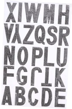26pcs Rhinestone Adhesive Letter Stickers for Crafts Glitter Alphabet Decals for Personalizing Clothing Shoes and Accessories Easy Peel and Stick Decoration