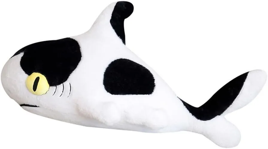 27.5 inch Giant Shark Stuffed Animal, Soft Shark Cushion Pillow Shark Plush Pillows,Plush Shark Toy Pillow,Shark Toy Kid's Room Décor,Bedtime Gift (White   Black)