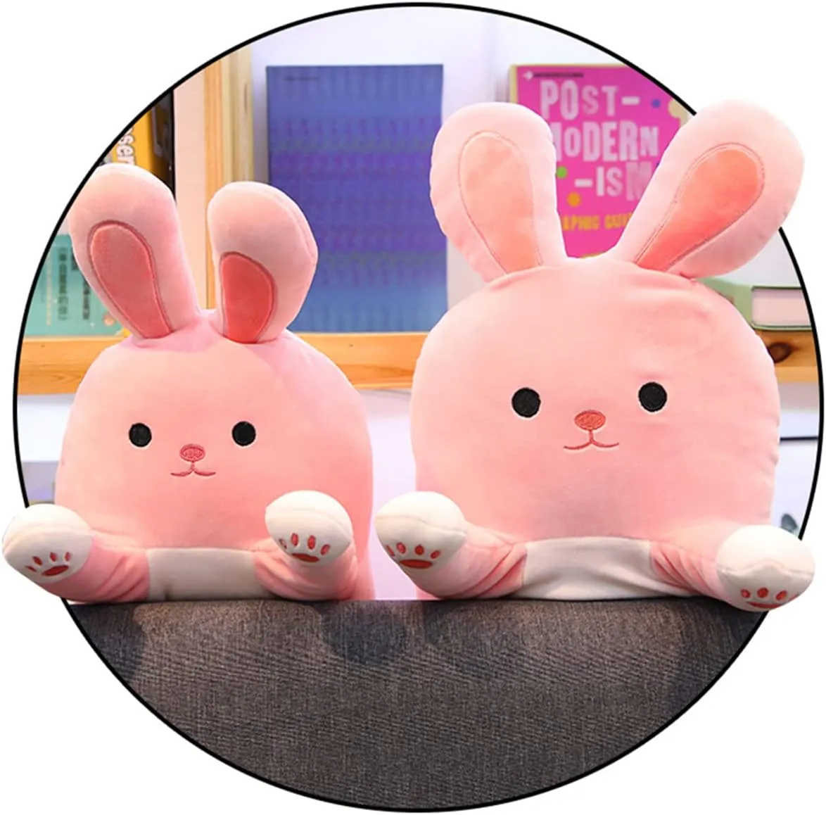 29.53" Bunny Plush Pillow - Cute Cartoon Sleeping Body Toy, Soft Stuffed Animal Easter Gift for Kids (Pink)