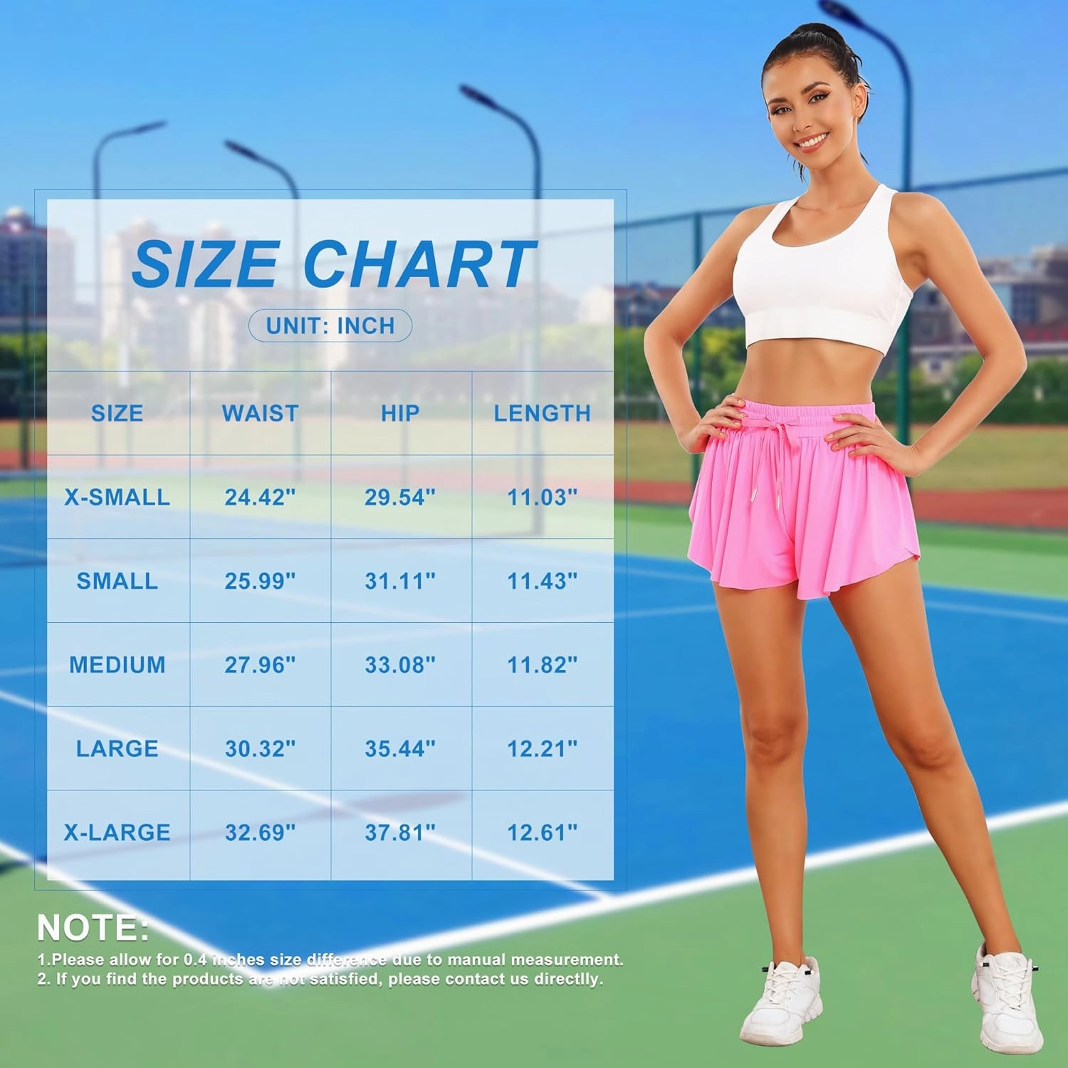 2 in 1 Flowy Athletic Shorts for Women - Gym Double Layer Butterfly Shorts Pack