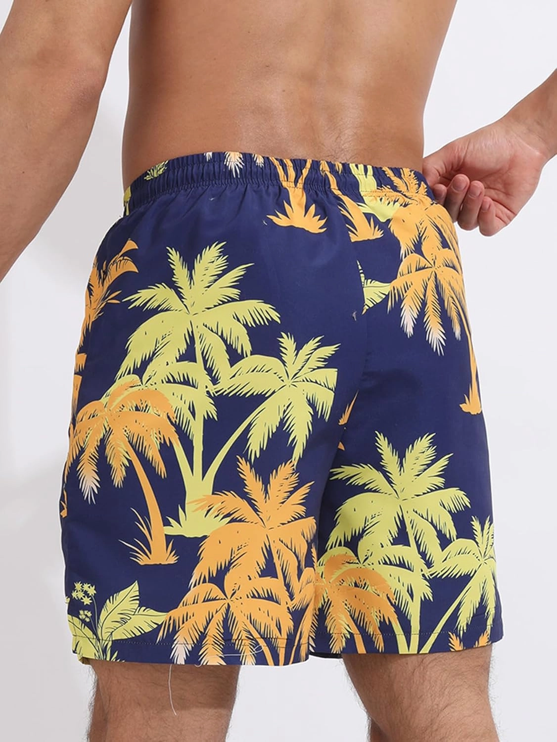 2 in 1 Men's Hawaii Print Swim Trunks with Compression Liner 5" Bathing Suits Quick Dry Shorts with Pockets