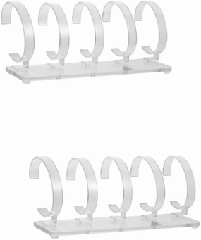 2pcs Creative Acrylic Watch Stand Removable Display Holder for Countertop Showcase Transparent Design for Multiple Watches High-grade Material