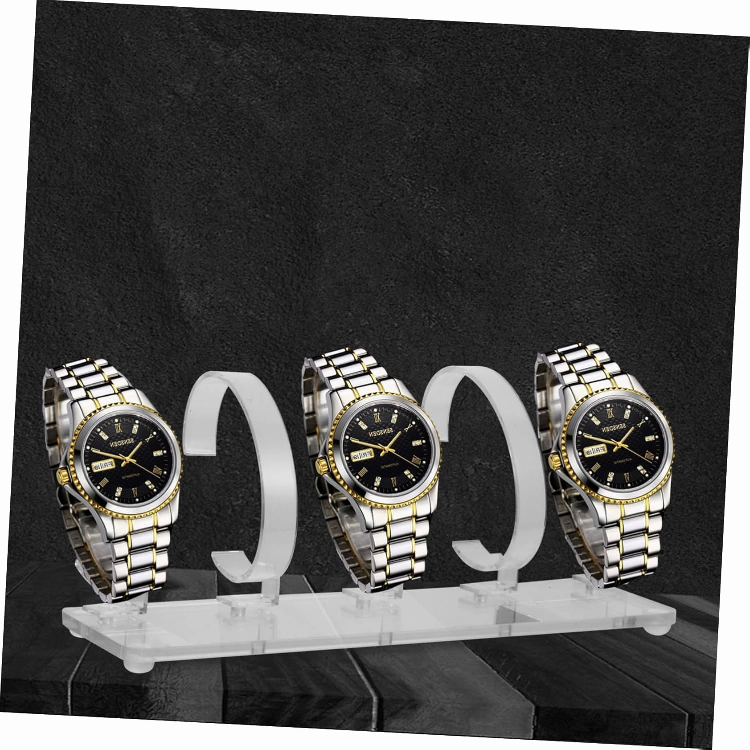 2pcs Creative Acrylic Watch Stand Removable Display Holder for Countertop Showcase Transparent Design for Multiple Watches High-grade Material