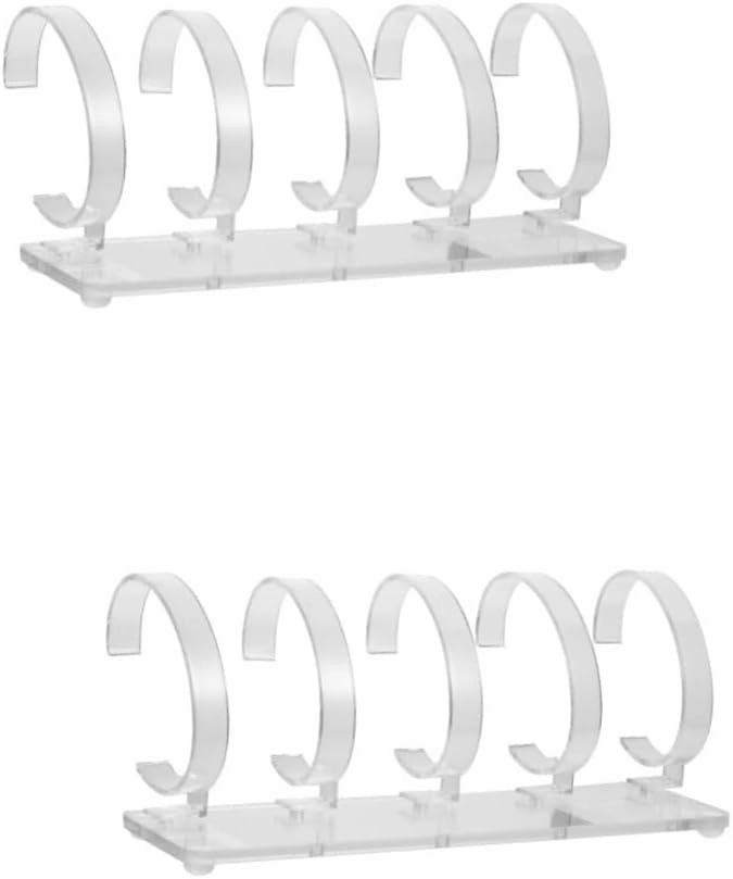 2pcs Creative Acrylic Watch Stand Removable Display Holder for Countertop Showcase Transparent Design for Multiple Watches High-grade Material
