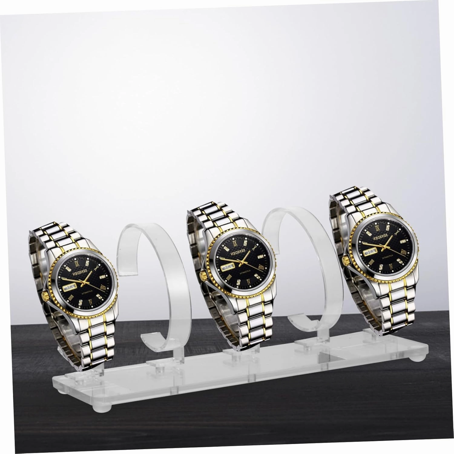 2pcs Creative Acrylic Watch Stand Removable Display Holder for Countertop Showcase Transparent Design for Multiple Watches High-grade Material