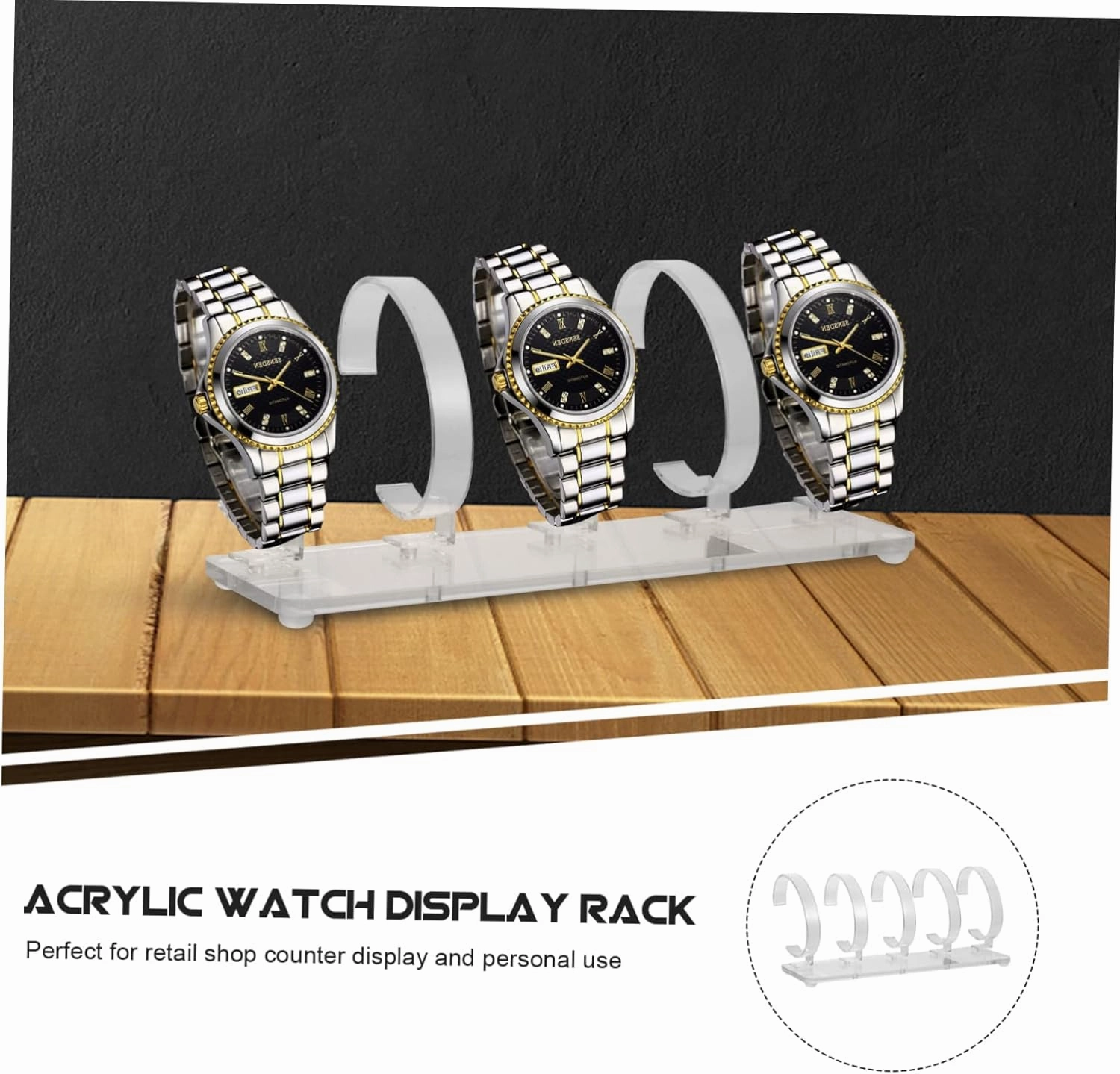 2pcs Creative Acrylic Watch Stand Removable Display Holder for Countertop Showcase Transparent Design for Multiple Watches High-grade Material
