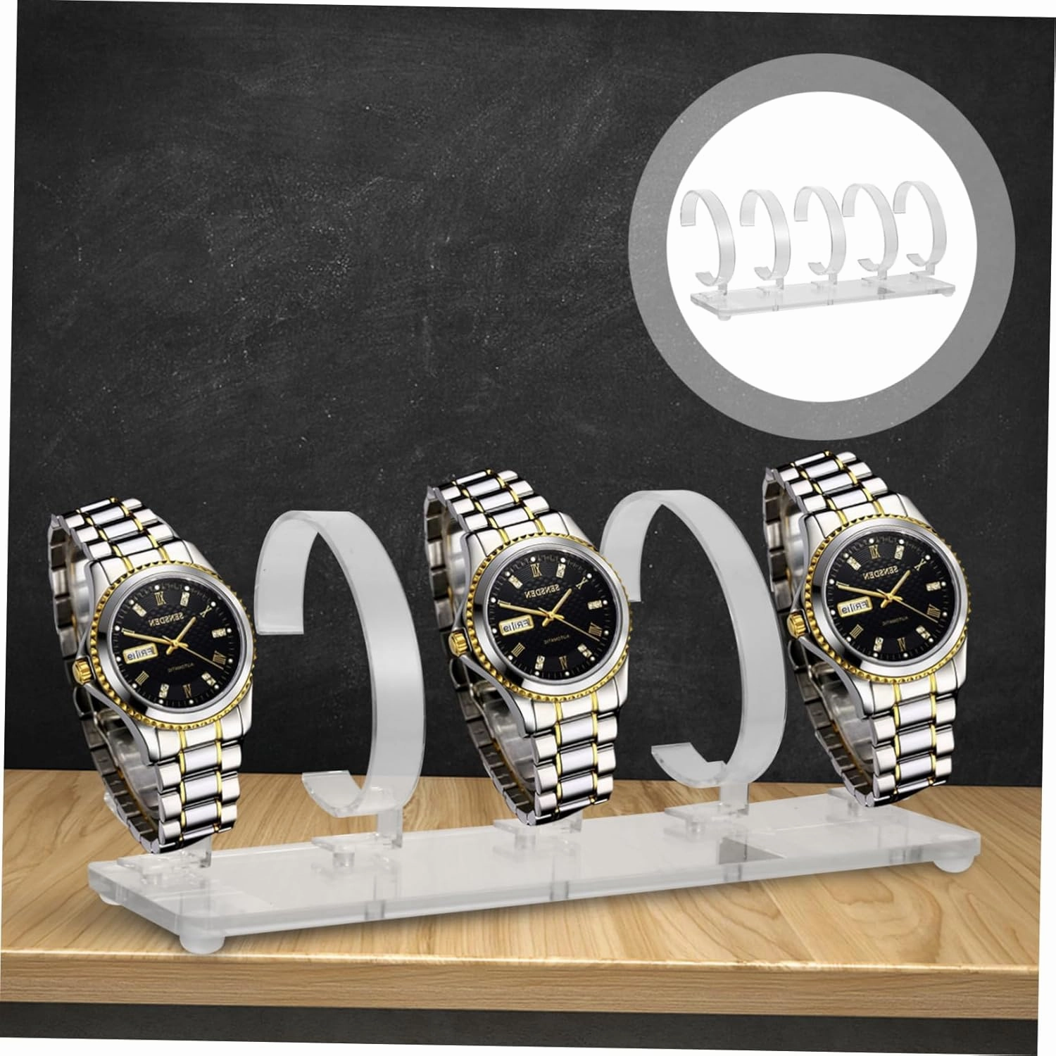 2pcs Creative Acrylic Watch Stand Removable Display Holder for Countertop Showcase Transparent Design for Multiple Watches High-grade Material