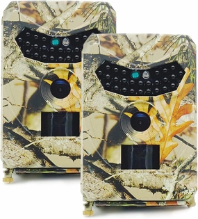 2Pcs PR-100 Trail Camera 12MP Wild Animal Game Camera HD Waterproof Monitoring Infrared Heat Sensing Night Vision Infrared Night Vision Camera (Color : 2Pcs PR-100)