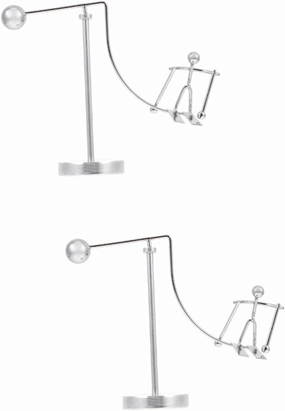 2pcs Skiing Man Balancing Tumbler Toy Fun Desktop Decoration for Science Enthusiasts Engaging for Colleagues and Friends Demonstration Ornament