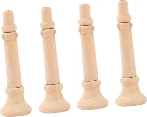 2sets Wooden Graffiti Musical Toys Hand-painted Wood Horns for Boys and Girls Safe Decorative Ornaments 4pcs*2