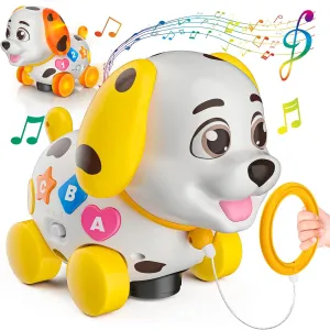 3-in-1 Musical Puppy Baby Toys 6-12-18 Month, Educational Toy for 1 Year Old Boy Girl Gifts, 1st Birthday Gift for 1 Year Old Boy Girl, Bilingual Present for 7 8 9 10 Month Infant