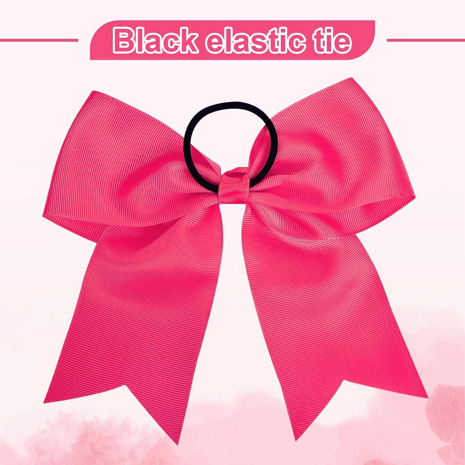 30PCS 8" Large Cheer Bows Hot Pink Cheerleading Bows Girl Hair Bows with Ponytail Holder Bow Hair Ties for Cheerleaders SoftbalCompetition Sports